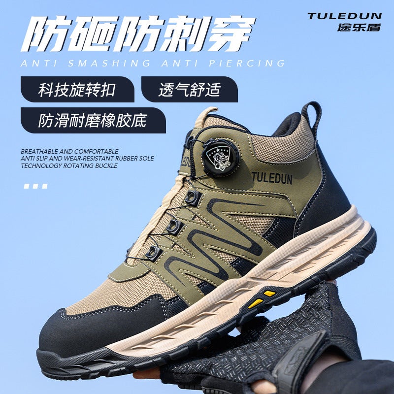 Mesh Fly-Woven Labor Protection Shoes, New Summer Breathable Work Shoes, Safety Protective Shoes, Anti-Smash And Puncture-Proof Labor Protection Shoes - Image 4